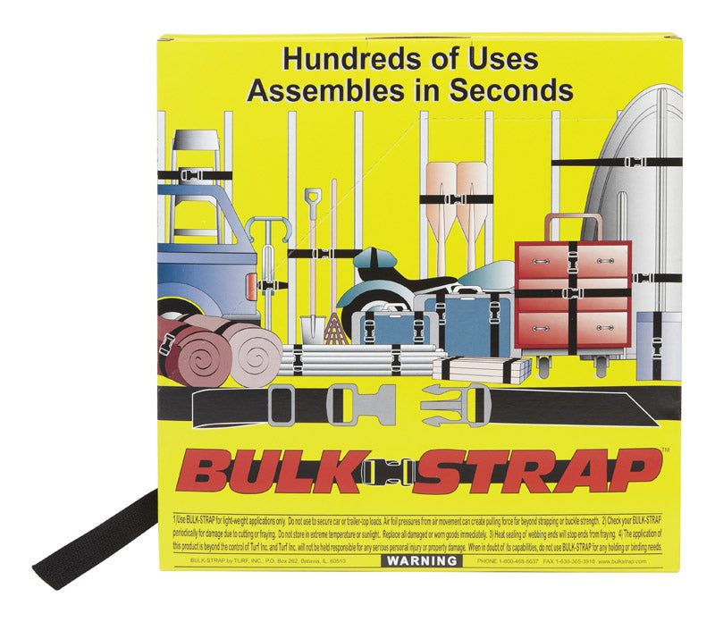 Bulk-Strap 1 in. W X 300 ft. L Black Webbing 200 lb
