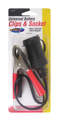 Custom Accessories 12 V Black Universal Battery Clips and Socket
