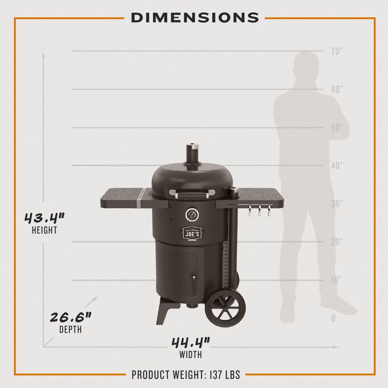 Oklahoma Joe's Bronco Charcoal/Wood Drum Smoker Black