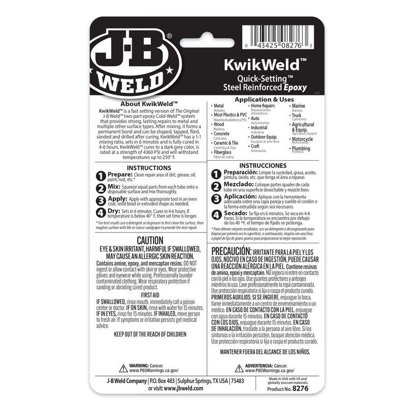 J-B Weld KwikWeld High Strength Automotive Epoxy Paste 2 oz