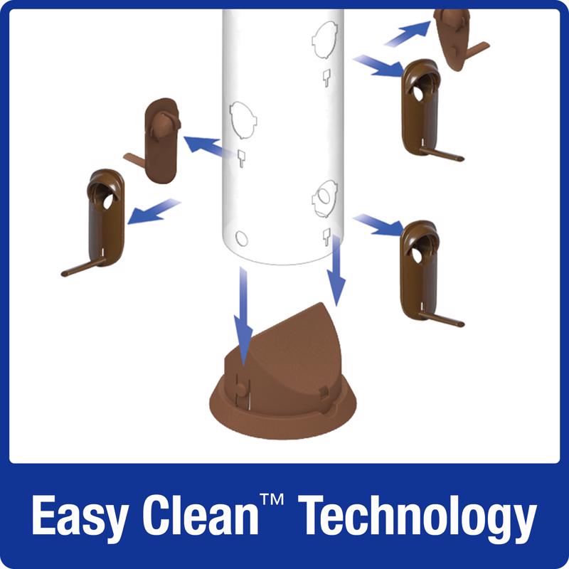 Nature's Way Funnel Flip-Top Wild Bird and Finch 6 lb Metal/Plastic Funnel Flip-Top Tube Bird Feeder