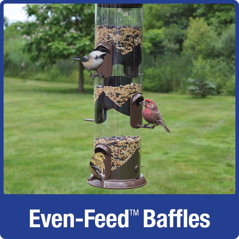 Nature's Way Funnel Flip-Top Wild Bird and Finch 6 lb Metal/Plastic Funnel Flip-Top Tube Bird Feeder