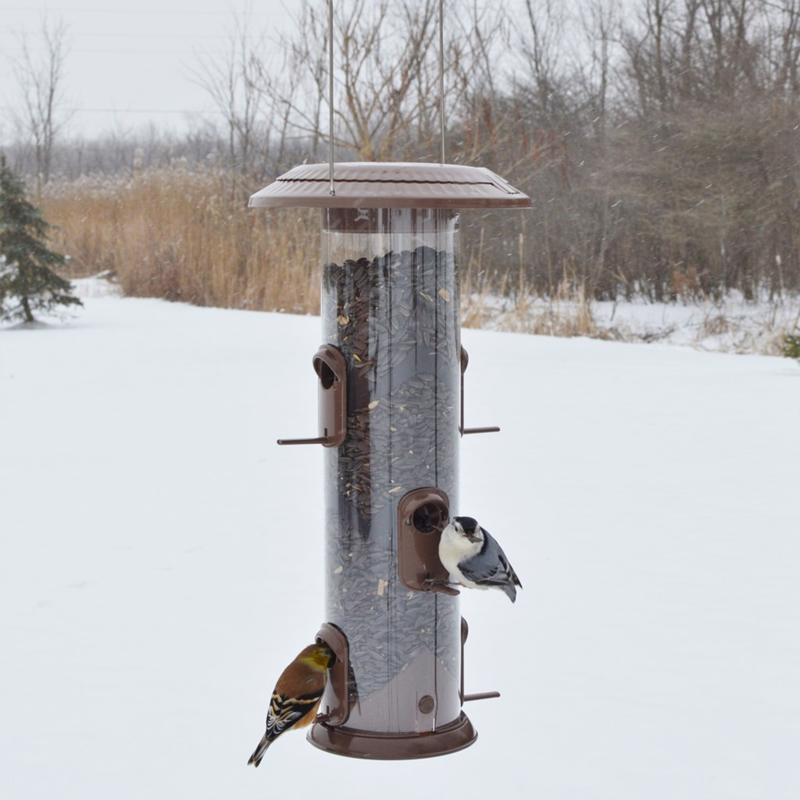 Nature's Way Funnel Flip-Top Wild Bird and Finch 6 lb Metal/Plastic Funnel Flip-Top Tube Bird Feeder