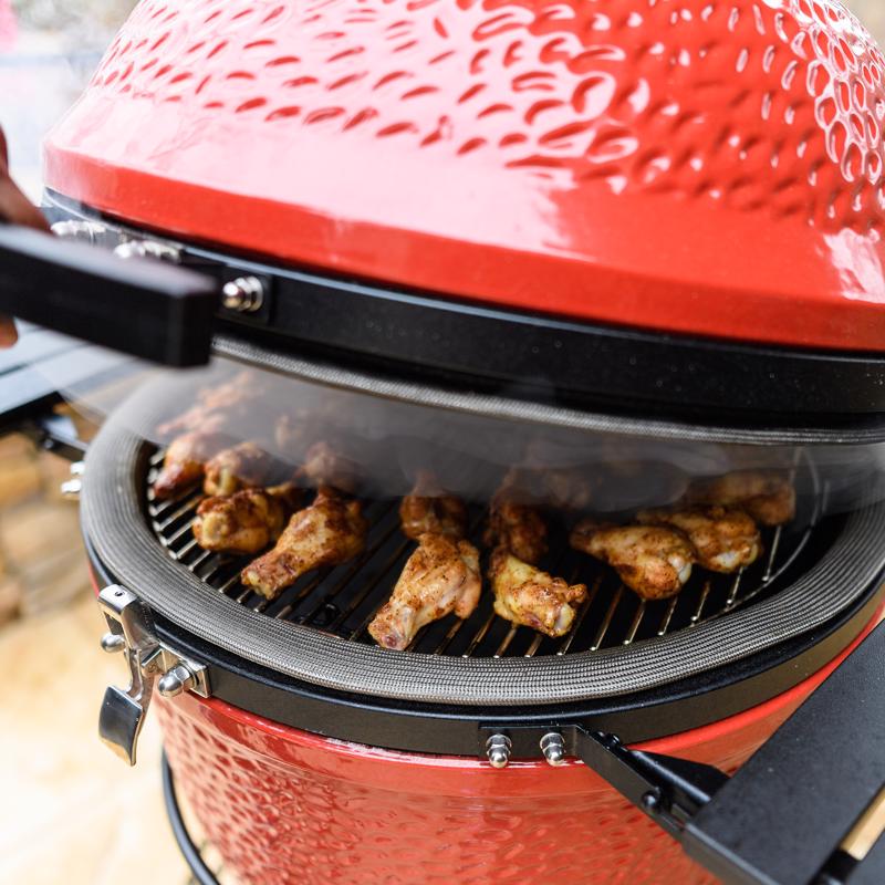 Kamado Joe 18 in. Classic III Charcoal Kamado Grill and Smoker Black/Red