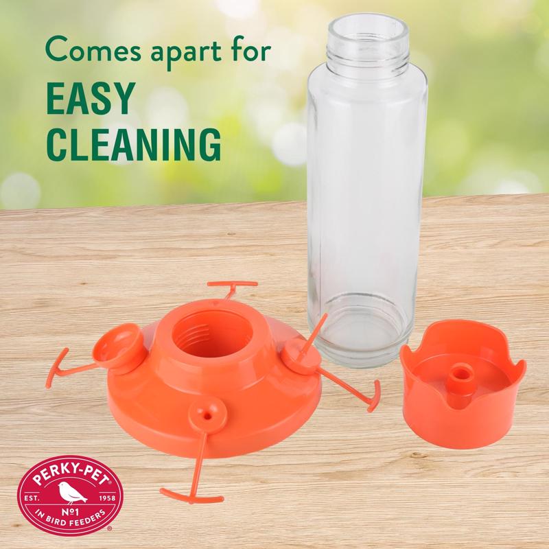 Perky-Pet Oriole 30 oz Glass/Plastic Nectar Bird Feeder 4 ports