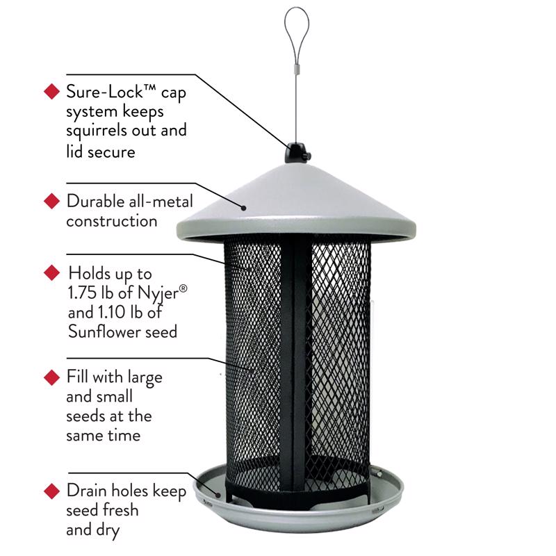 Perky-Pet Wild Bird and Finch 2.85 lb Metal Dual Mesh Bird Feeder