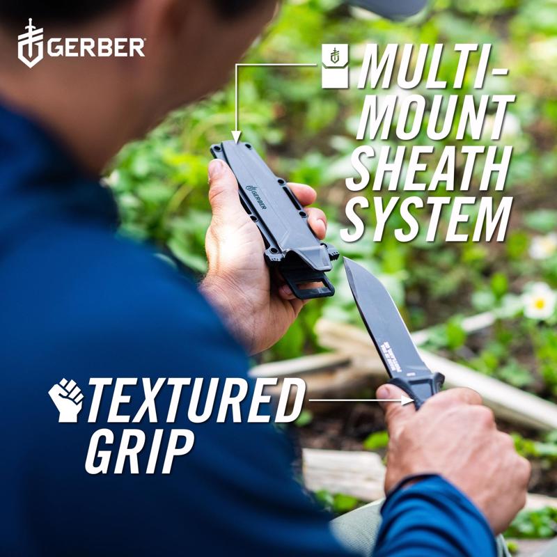 Gerber Strongarm Black 420 HC Stainless Steel > 6 in. Fixed Blade Knife
