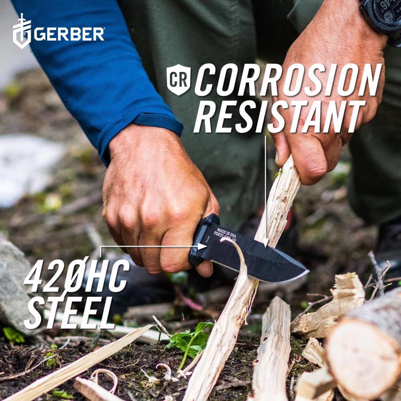 Gerber Strongarm Black 420 HC Stainless Steel > 6 in. Fixed Blade Knife