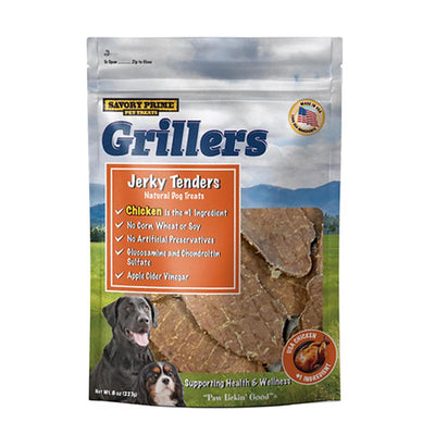 Savory Prime Grillers Chicken Jerky Tenders Grain Free Chews For Dogs 8 oz