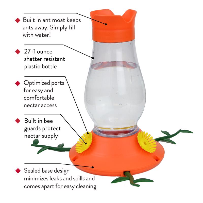 Perky-Pet Oriole 27 oz Plastic Vine Nectar Bird Feeder 3 ports