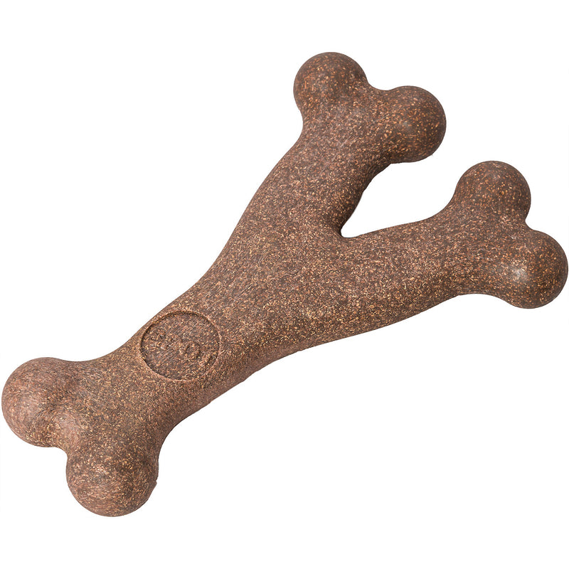 Spot Bam-bones Brown Bamboo Fibers Bacon-Flavored Wish Bone Pet Toy