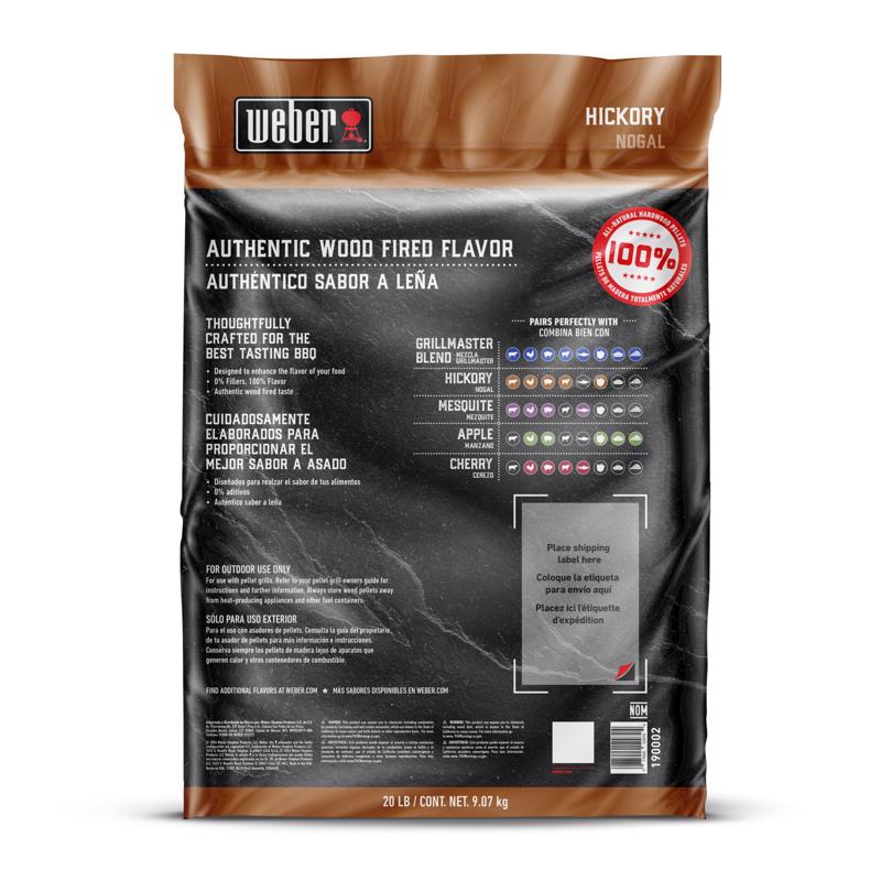 Weber Hardwood Pellets All Natural Hickory 20 lb