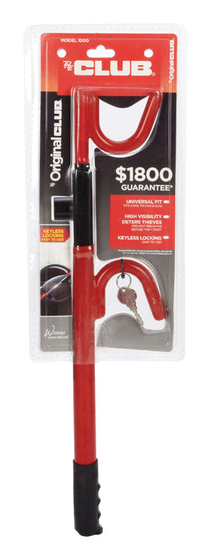 The Club Red Steering Wheel Lock For Fit Most Vehicles