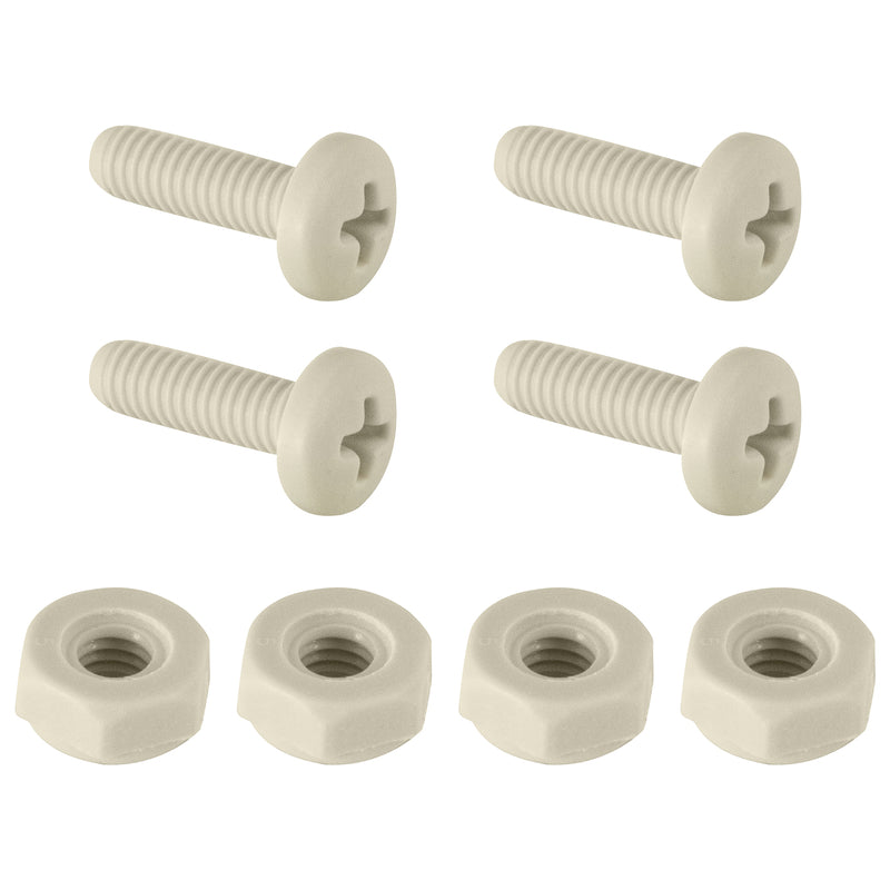 Custom Accessories White Nylon License Plate Fasteners