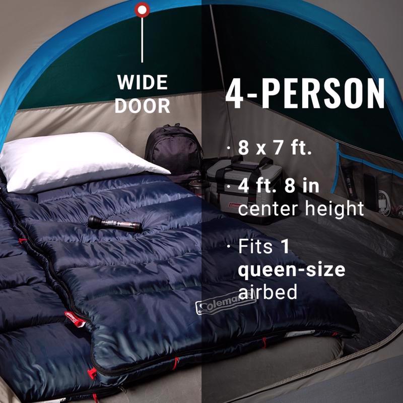 Coleman Skydome Green Tent 56 in. H X 84 in. W X 96 in. L