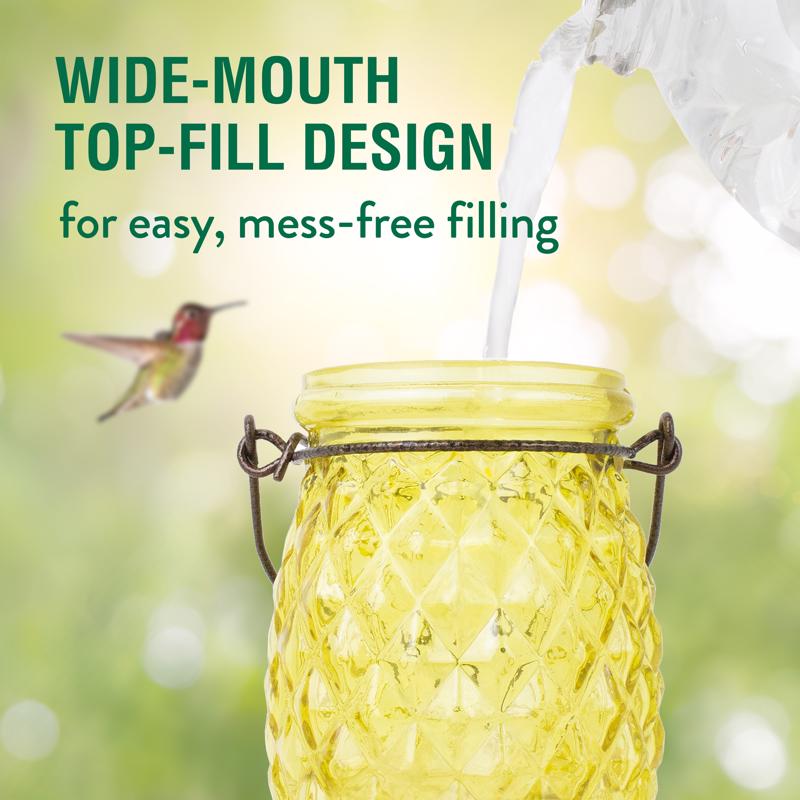 Perky-Pet Hummingbird 28 oz Glass/Plastic Pineapple Nectar Bird Feeder 5 ports
