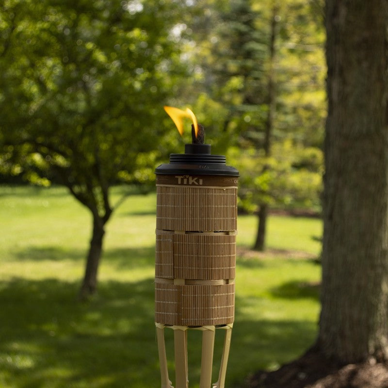 TIKI Easy Pour Brown Bamboo 60 in. Tiki Outdoor Torch