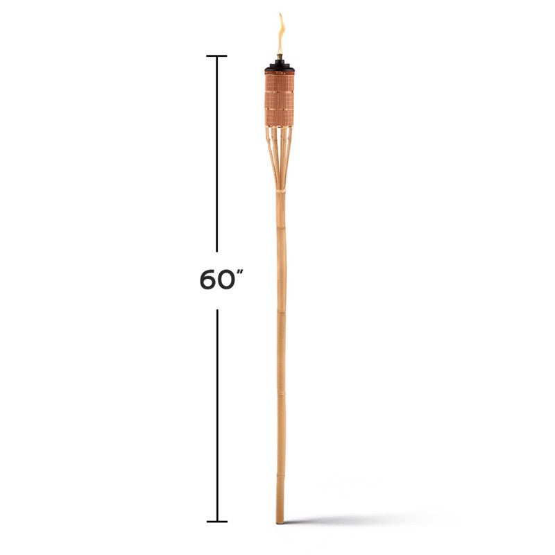 TIKI Easy Pour Brown Bamboo 60 in. Tiki Outdoor Torch