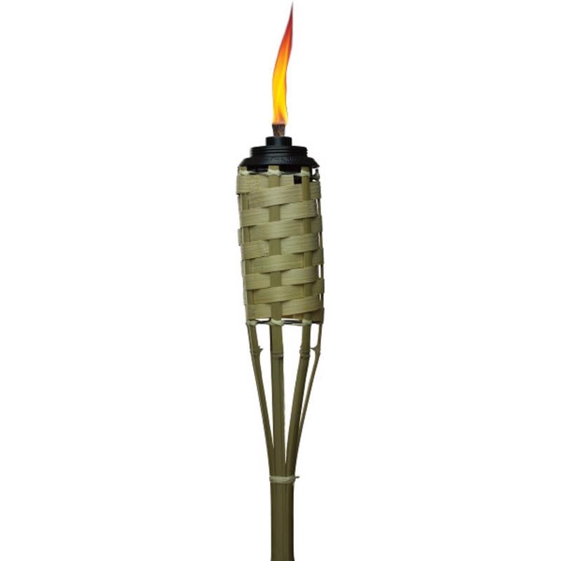 TIKI Easy Pour Brown Bamboo 57 in. Classic Weave Outdoor Torch
