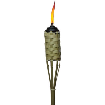 TIKI Easy Pour Brown Bamboo 57 in. Classic Weave Outdoor Torch