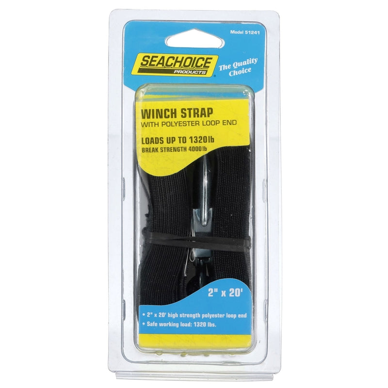 Seachoice 2 in. W X 20 ft. L Black Winch Strap 1320 lb