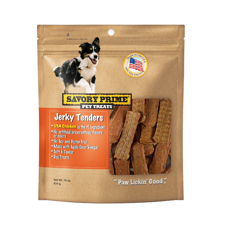 Savory Prime Natural Chicken Grain Free Jerky Tenders For Dogs 16 oz