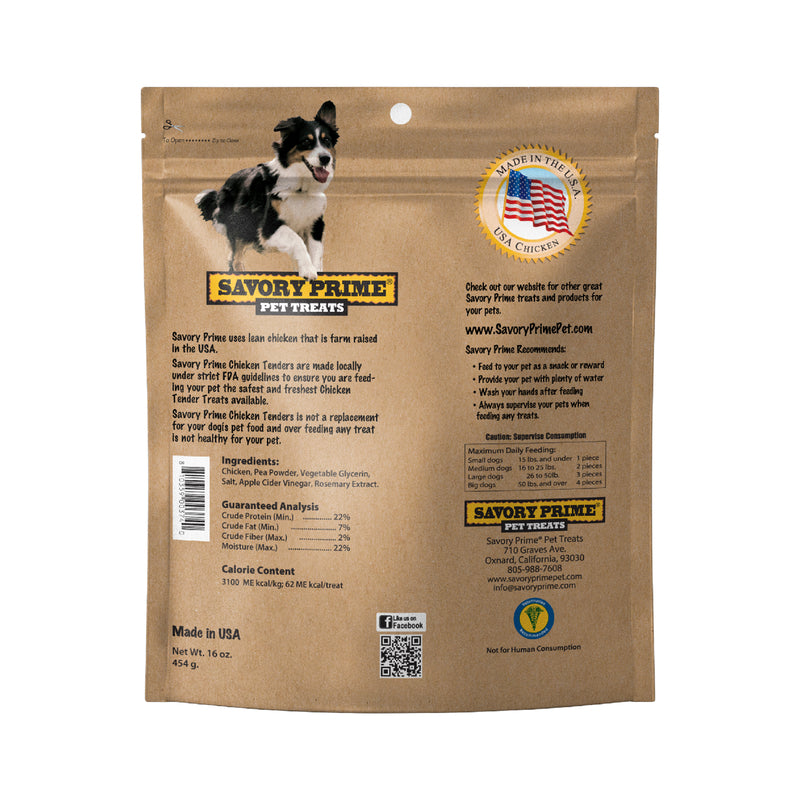Savory Prime Natural Chicken Grain Free Jerky Tenders For Dogs 16 oz
