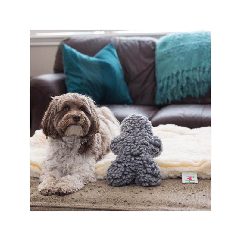 HuggleHounds HuggleFleece For Dog Gray Fleece Man Pet Toy Medium