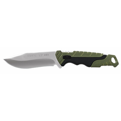 Buck Knives Pursuit Black/Green 420 HC Steel > 6 in. Drop Point Fixed Hunting Knife