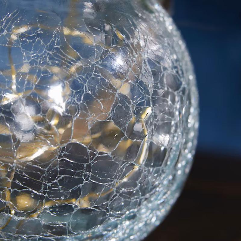 Feit Solar Fixtures 5 in. Solar Power Glass Round Bronze Crackle Jar w/Fairy Lights