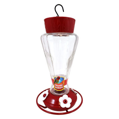 More Birds Hummingbird 28 oz Glass/Plastic Bird Feeder 4 ports