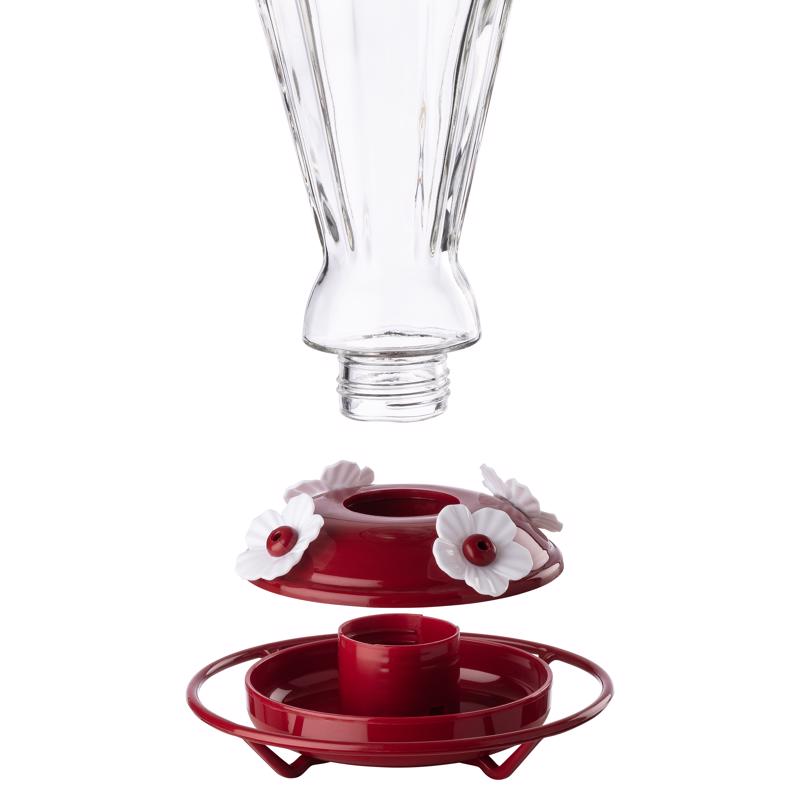 More Birds Hummingbird 28 oz Glass/Plastic Bird Feeder 4 ports