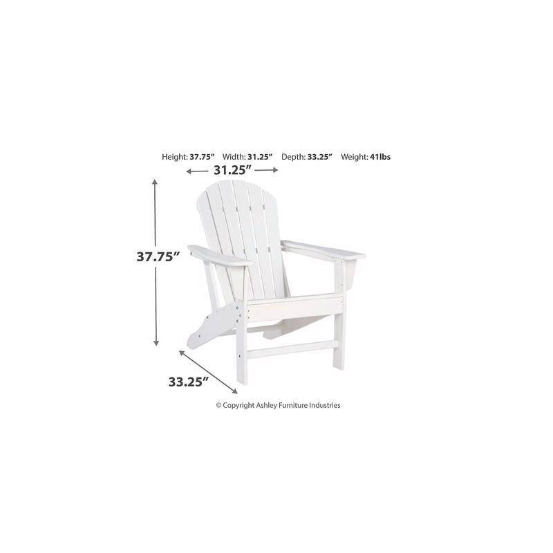 Signature Design by Ashley Sundown Treasure White HDPE Frame Adirondack Armchair