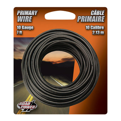 Coleman Cable 7 ft. Stranded 10 Ga. Primary Wire Black
