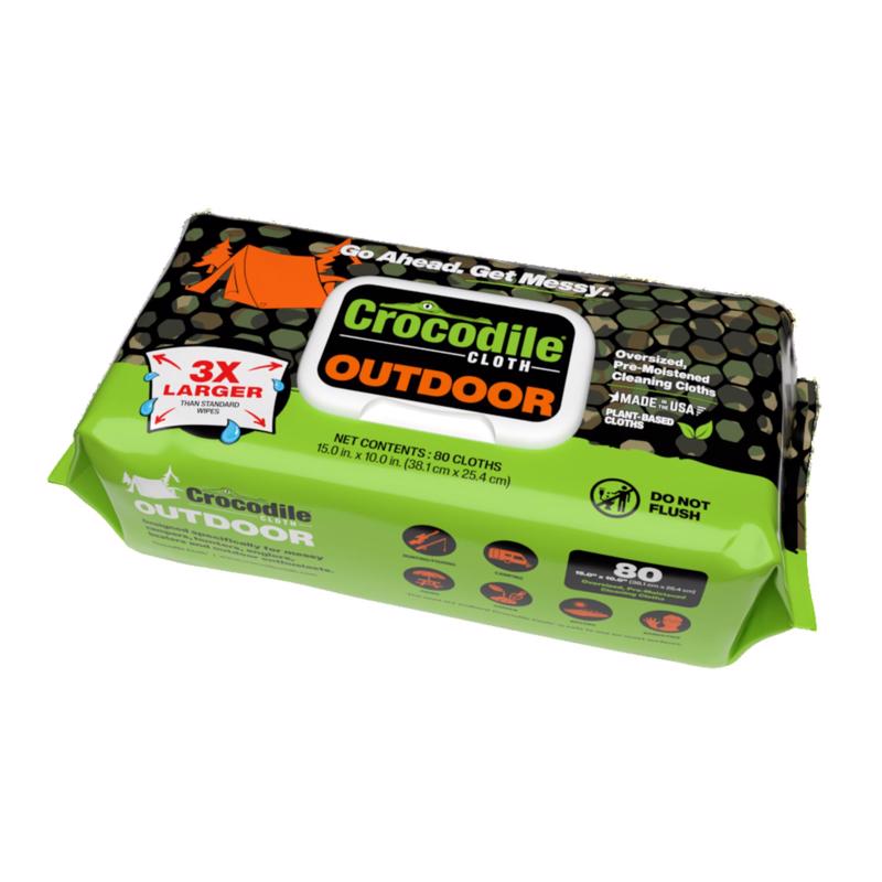Crocodile Cloth Outdoor White Cloth 10 in. W X 15 in. L 80 wipes