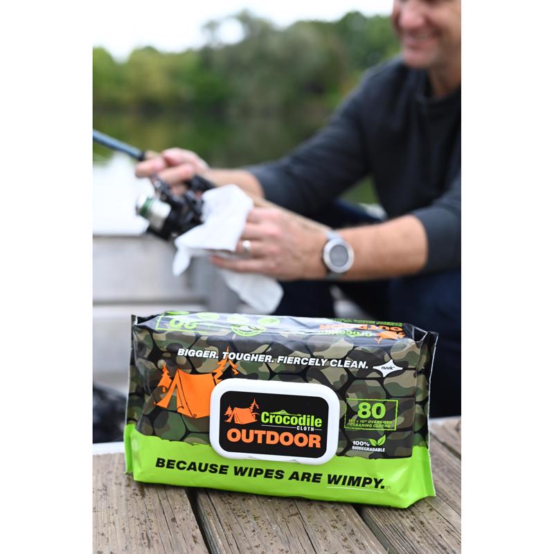 Crocodile Cloth Outdoor White Cloth 10 in. W X 15 in. L 80 wipes