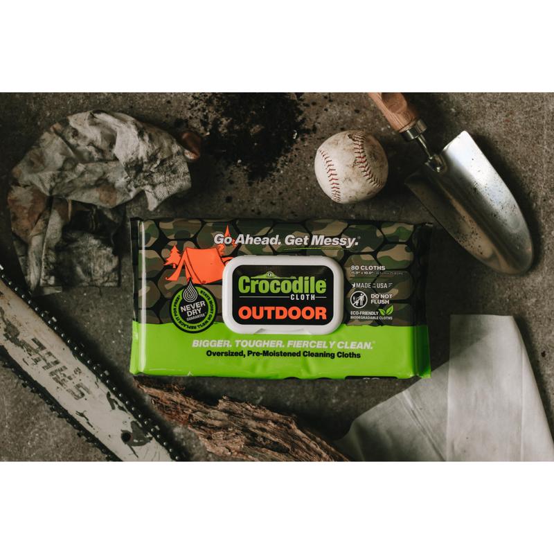 Crocodile Cloth Outdoor White Cloth 10 in. W X 15 in. L 80 wipes