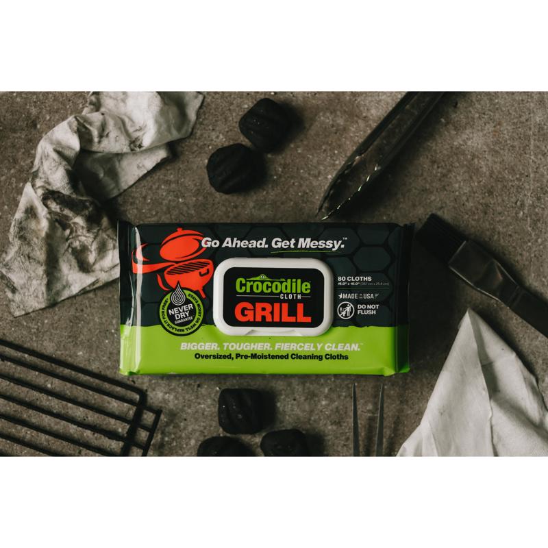 Crocodile Cloth Grill Wipes 80 wipes 3.5 in. H X 15 in. L X 10 in. W