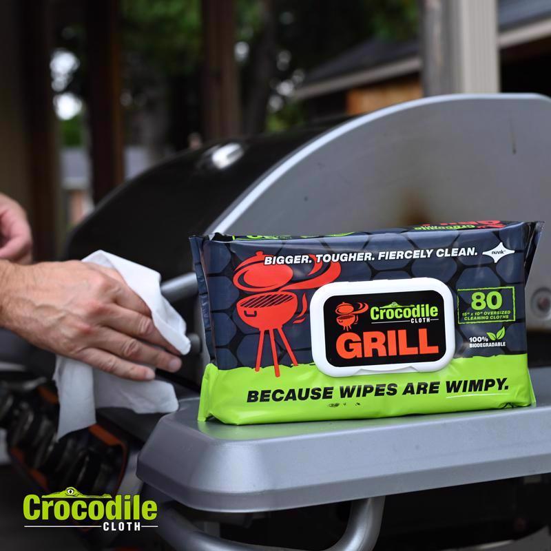 Crocodile Cloth Grill Wipes 80 wipes 3.5 in. H X 15 in. L X 10 in. W