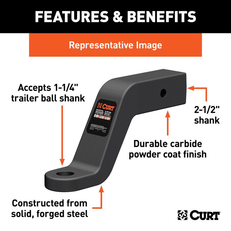 CURT 20000 lb. cap. 1.25 in. Ball Mount