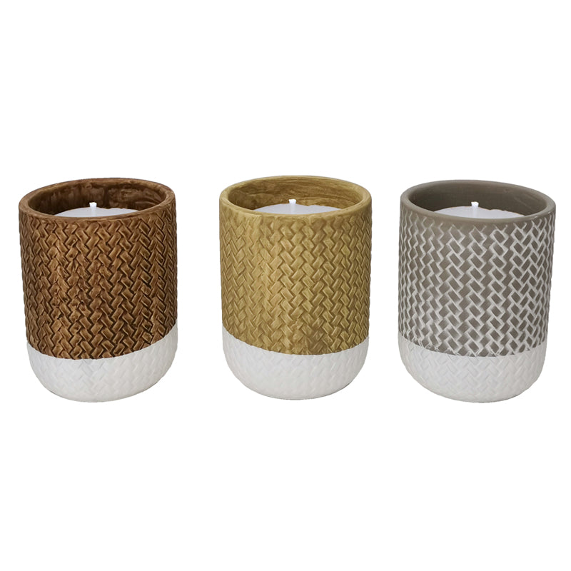 Trendspot Assorted Ceramic 4 in. H X 4 in. L X 4 in. W Reed Citronella Candle