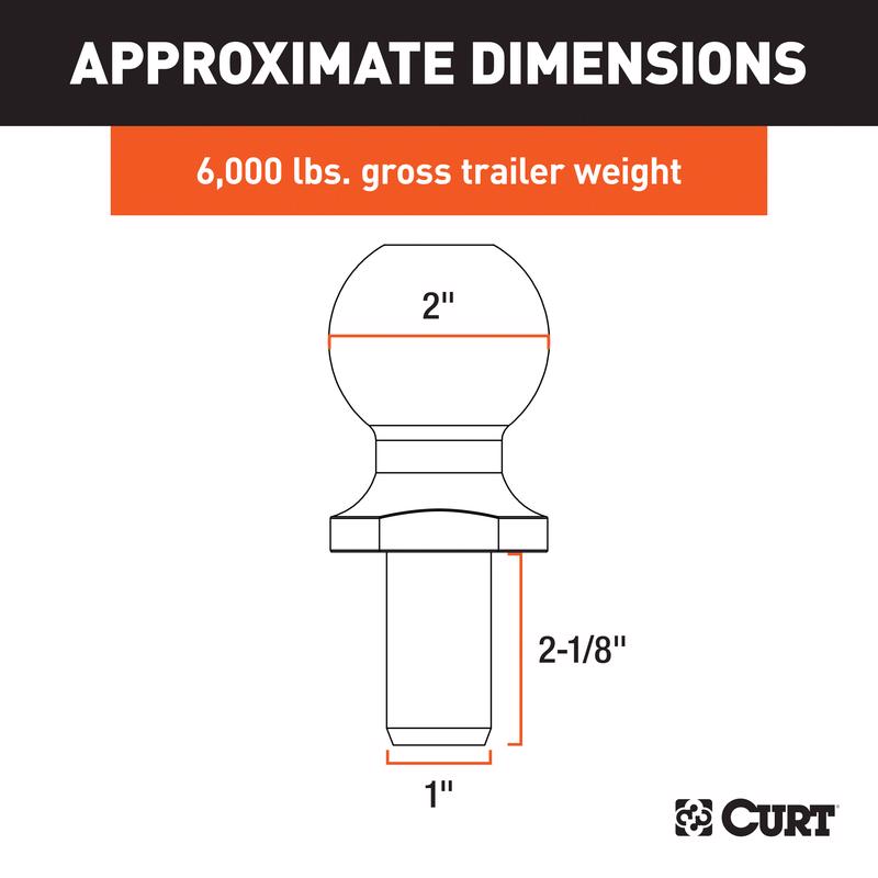 CURT 6000 lb. cap. 2 in. Hitch Ball