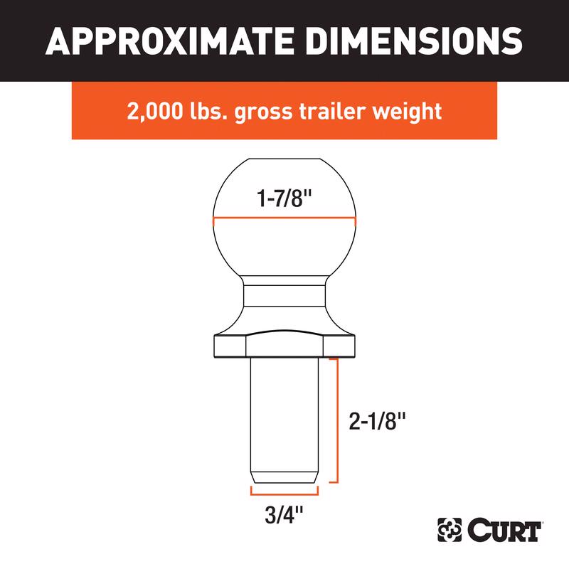 CURT 2000 lb. cap. 1.7/8 in. Hitch Ball