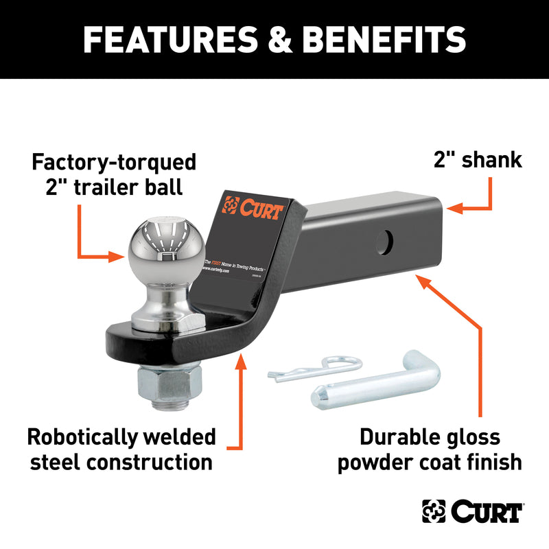 CURT 7500 lb. cap. 2 in. Ball Mount Kit