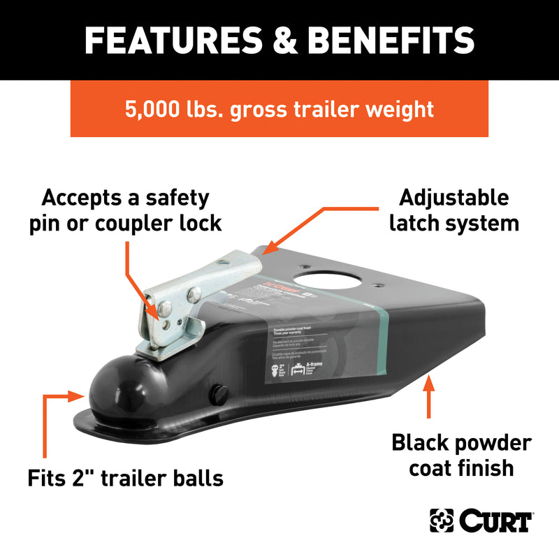 CURT 5000 lb. cap. 2 in. Frame Coupler