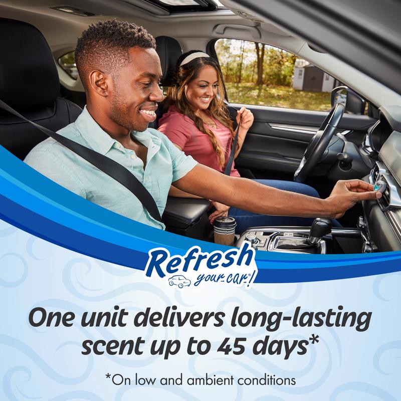 Refresh Your Car! Crisp Laundry Scent Mini Car Diffuser 0.1 oz Liquid 2 pk