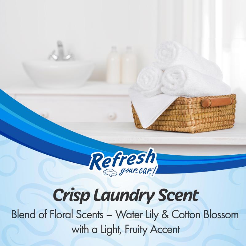 Refresh Your Car! Crisp Laundry Scent Mini Car Diffuser 0.1 oz Liquid 2 pk