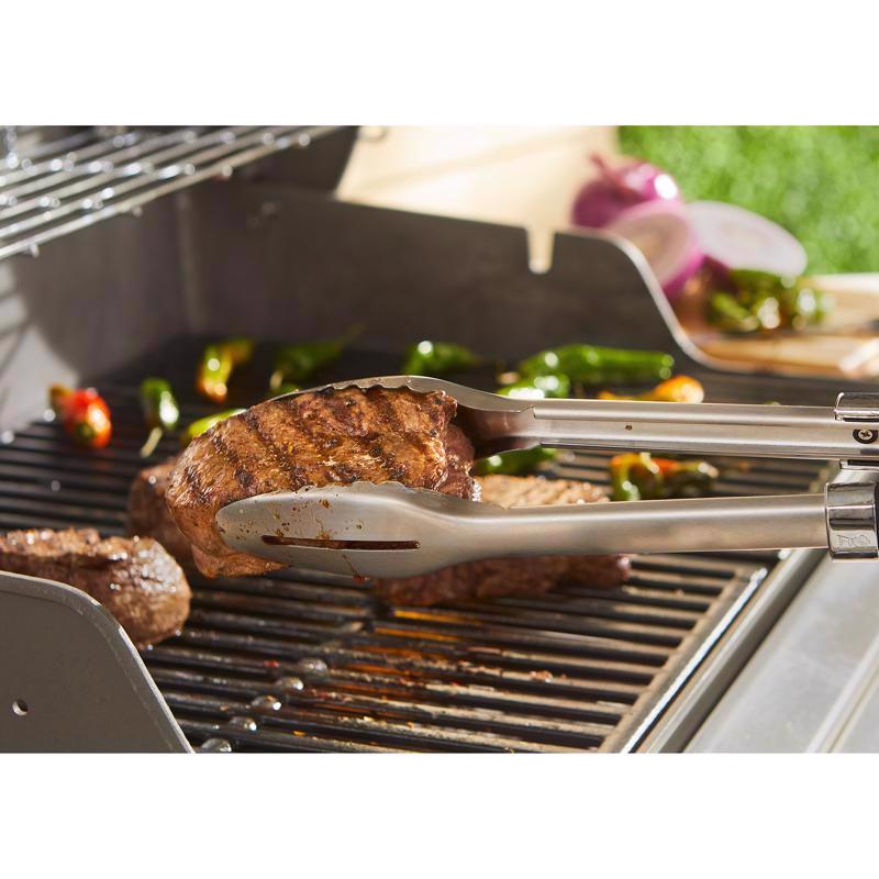 Weber Precision Stainless Steel Black/Silver Grill Tongs