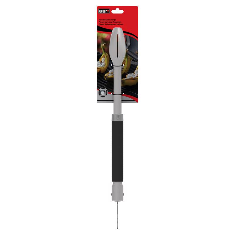 Weber Precision Stainless Steel Black/Silver Grill Tongs