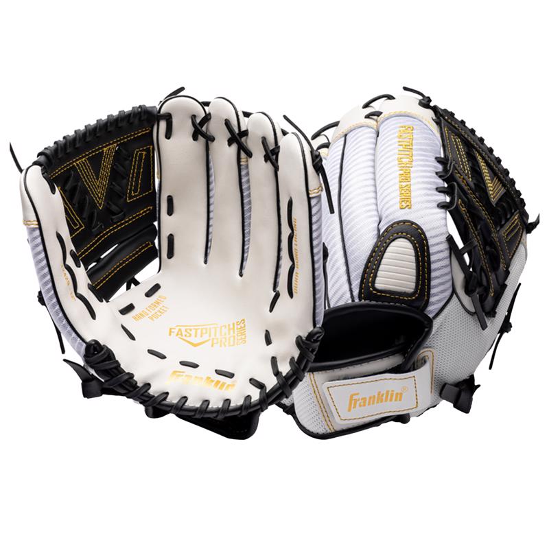 Franklin ProSeries Black/White PVC Right-handed Softball Glove 12 in.